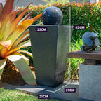 Contemporary Solar Water Fountain with LED Lighting