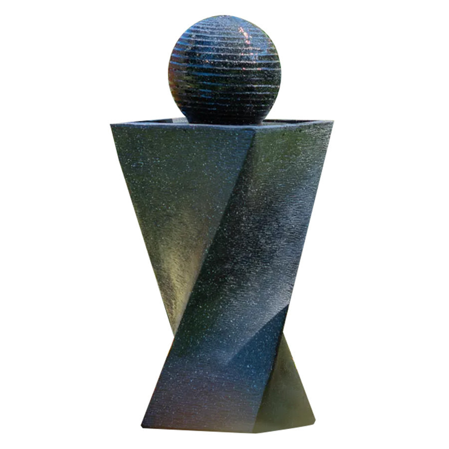 Twisted Design Solar Water Fountain with LED Lights