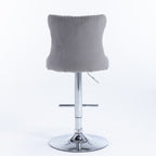 Elegant Height Adjustable Velvet Swivel Bar Stools