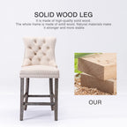 Elegant Velvet Bar Stools with Studs Trim