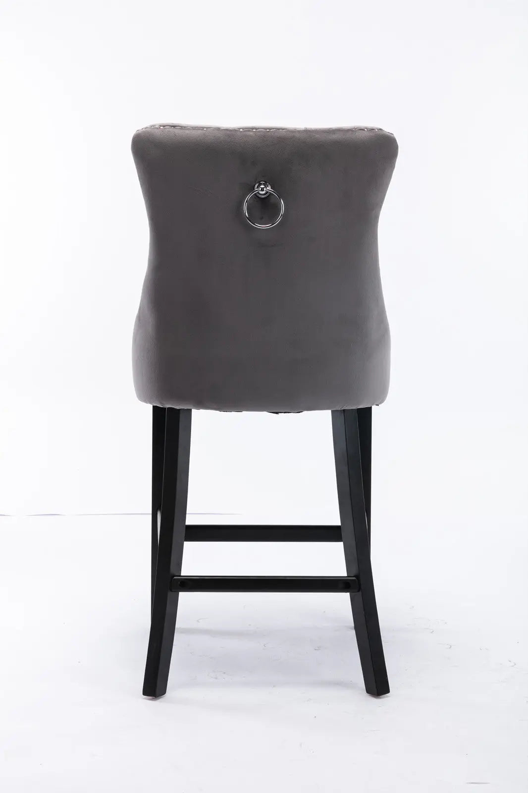 Elegant Velvet Bar Stools with Studs Trim