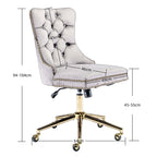 Pink Velvet Office Chair - Elegant Comfort