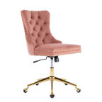 Pink Velvet Office Chair - Elegant Comfort