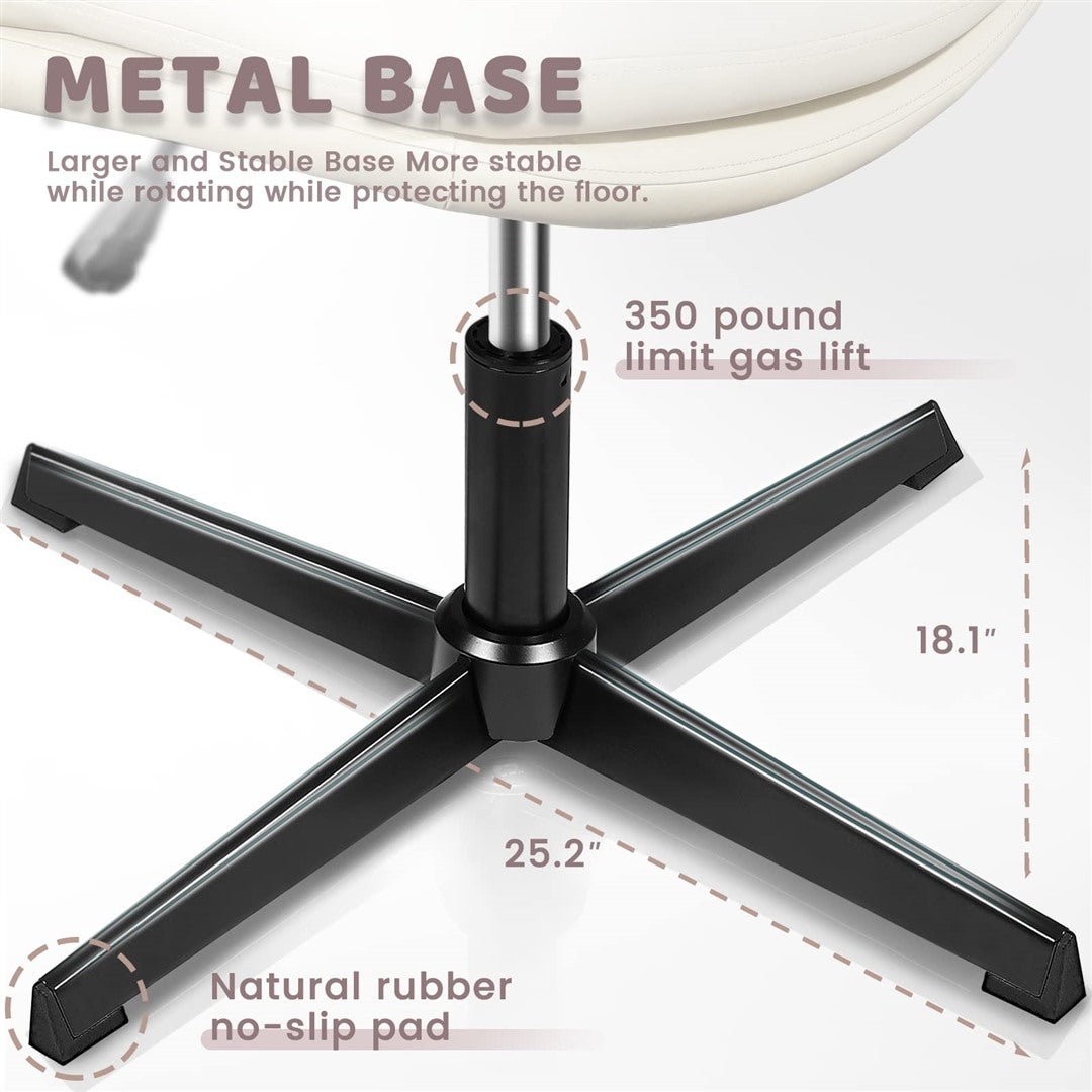 Beige Faux Leather Office Chair