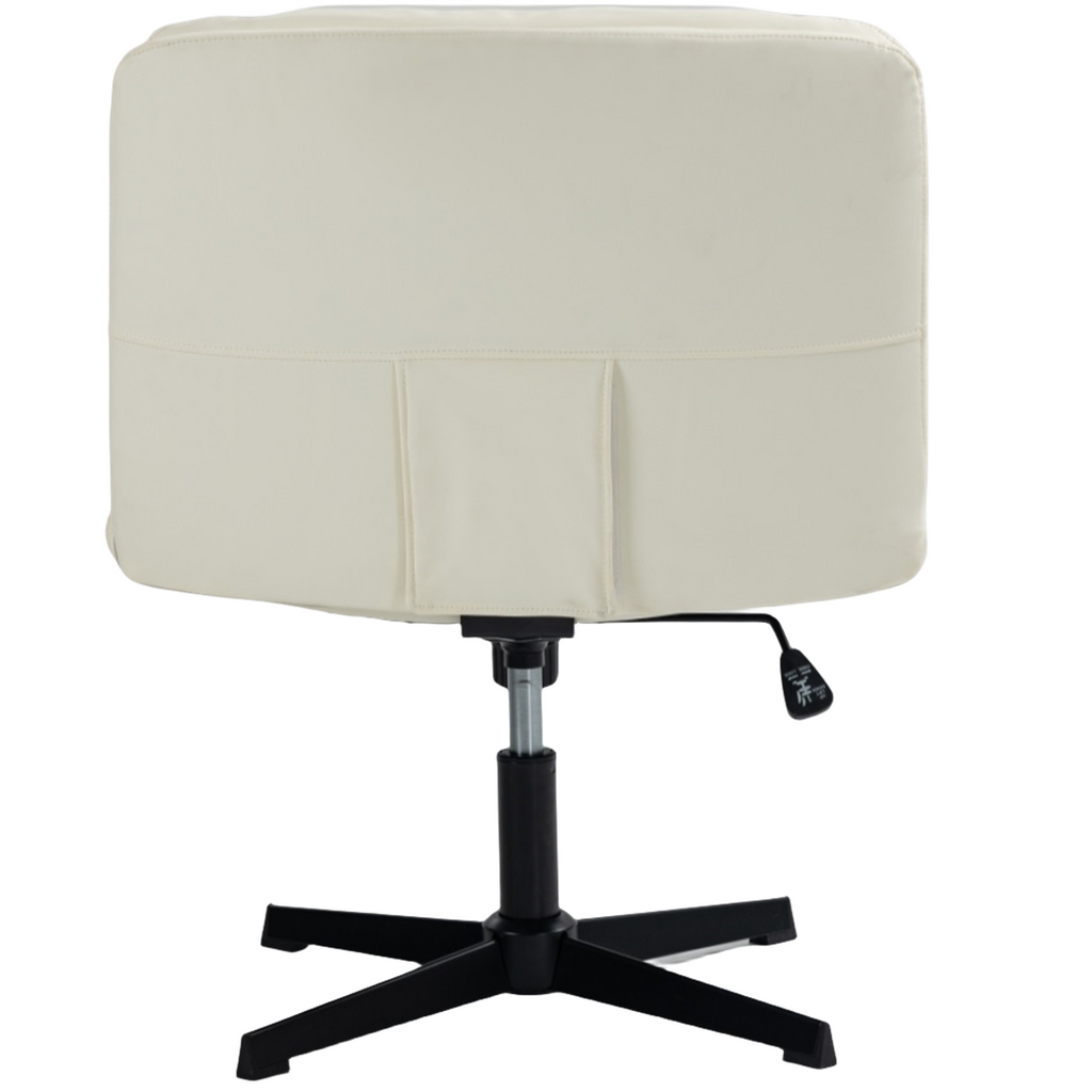 Beige Faux Leather Office Chair