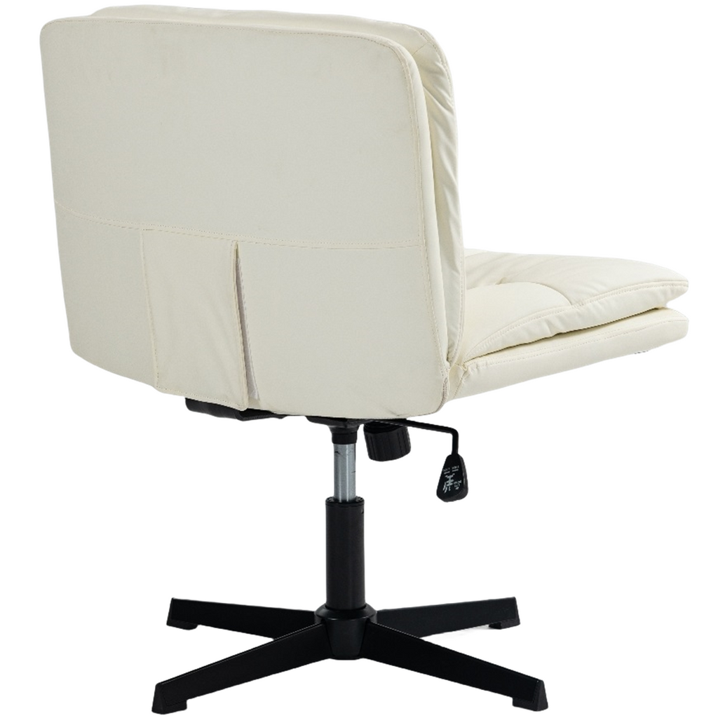 Beige Faux Leather Office Chair