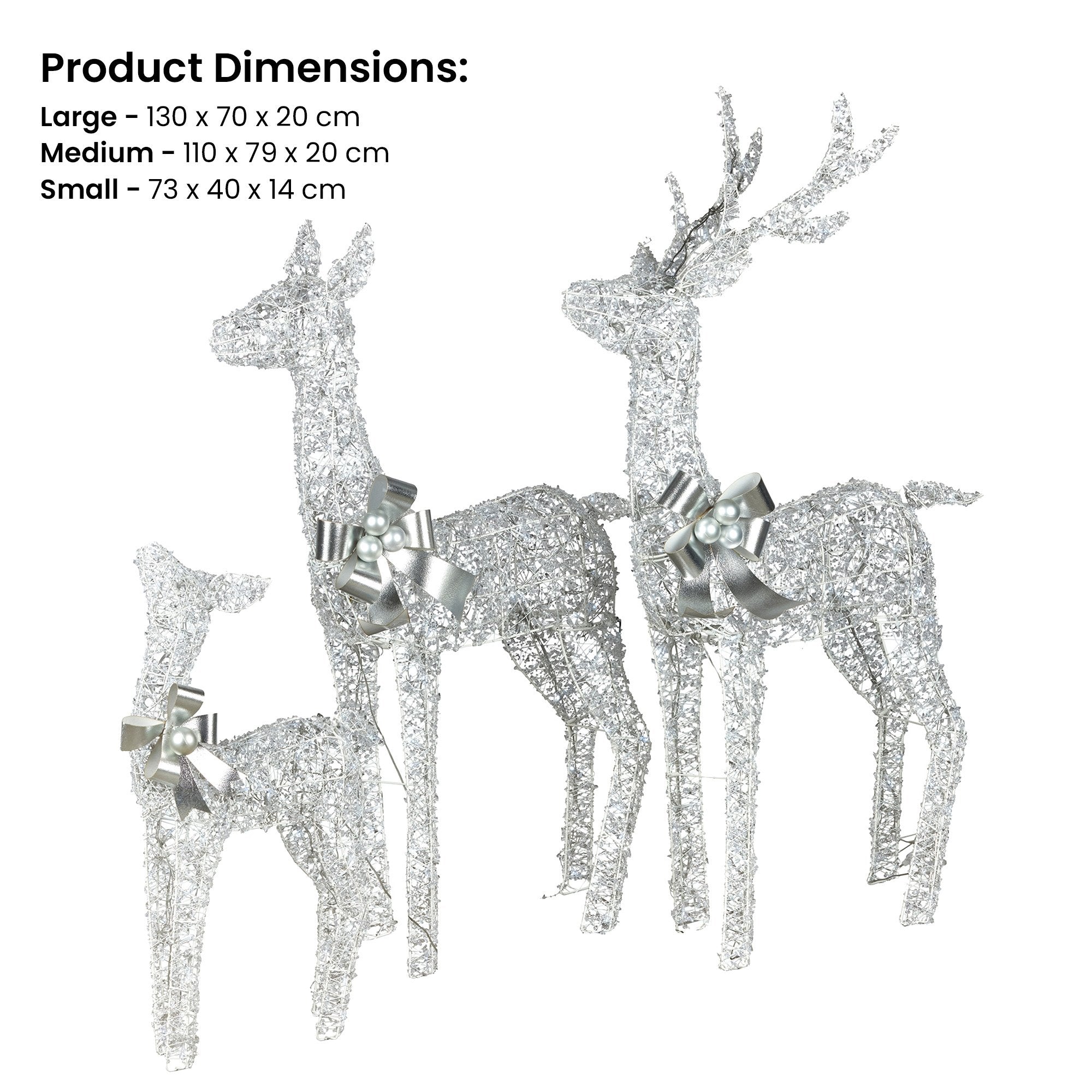 Elegant Christmas Reindeer Display Set of Three