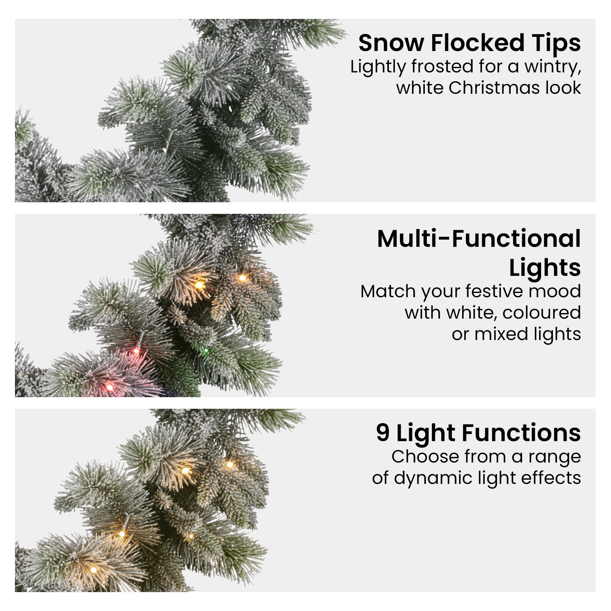 Snowy LED Christmas Garland with Timer