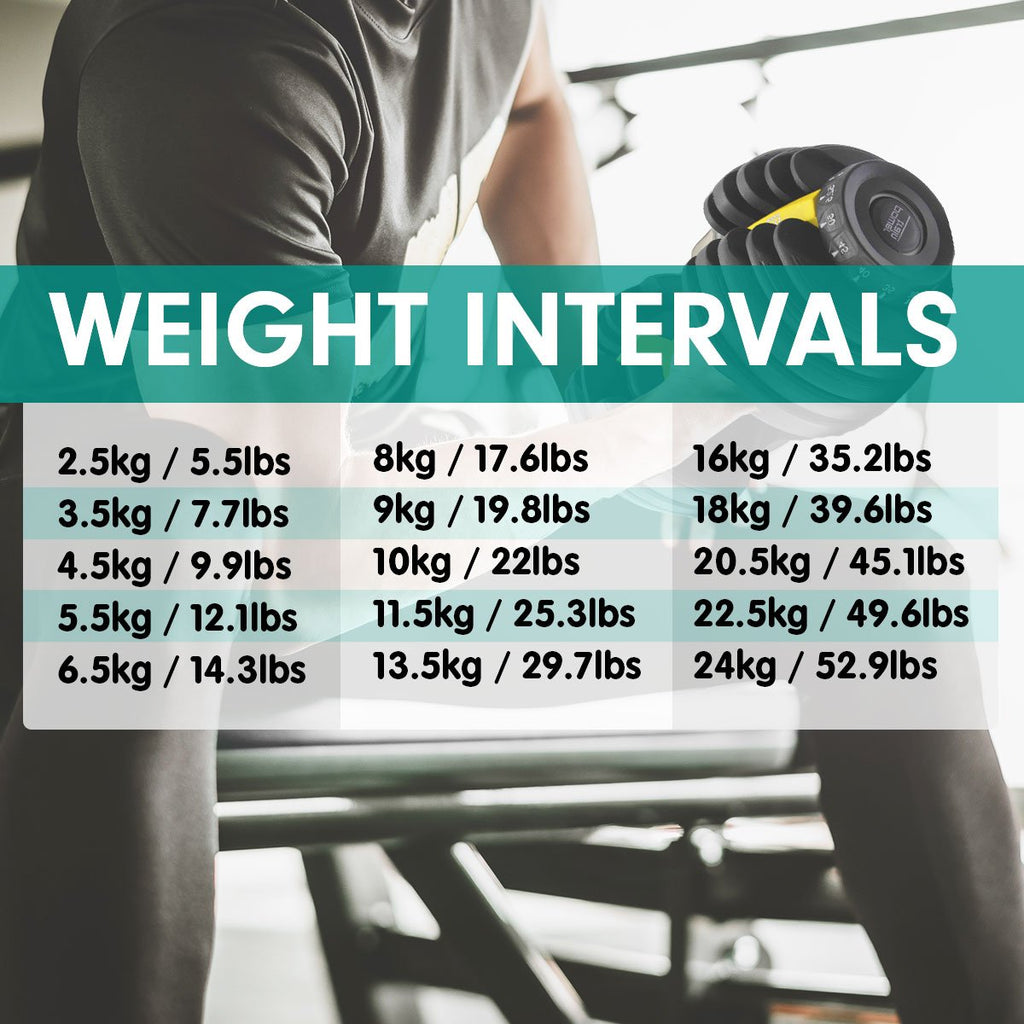 Powertrain 48kg Adjustable Dumbbell Home Gym Set Gold