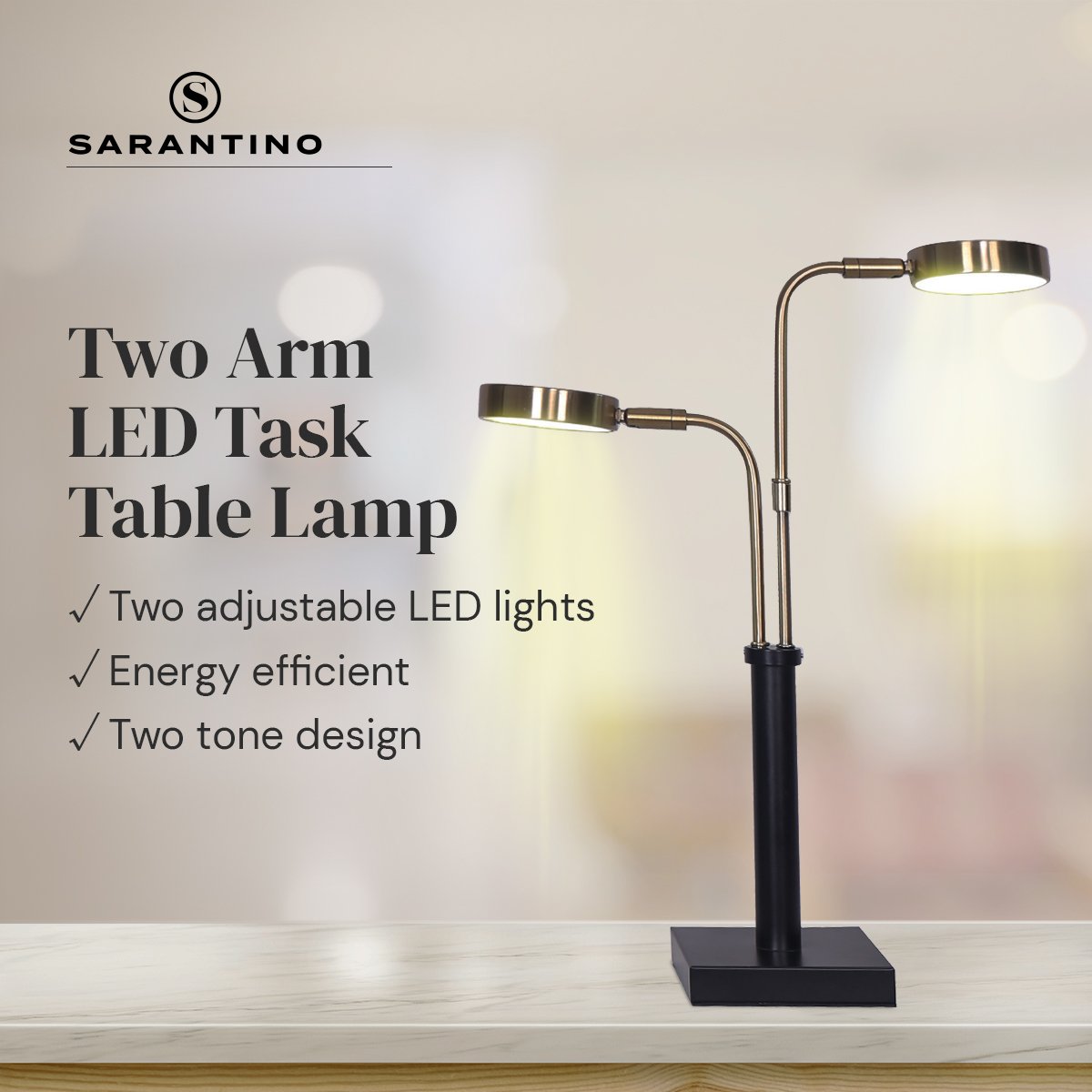 Sarantino Dual-Light LED Table Lamp