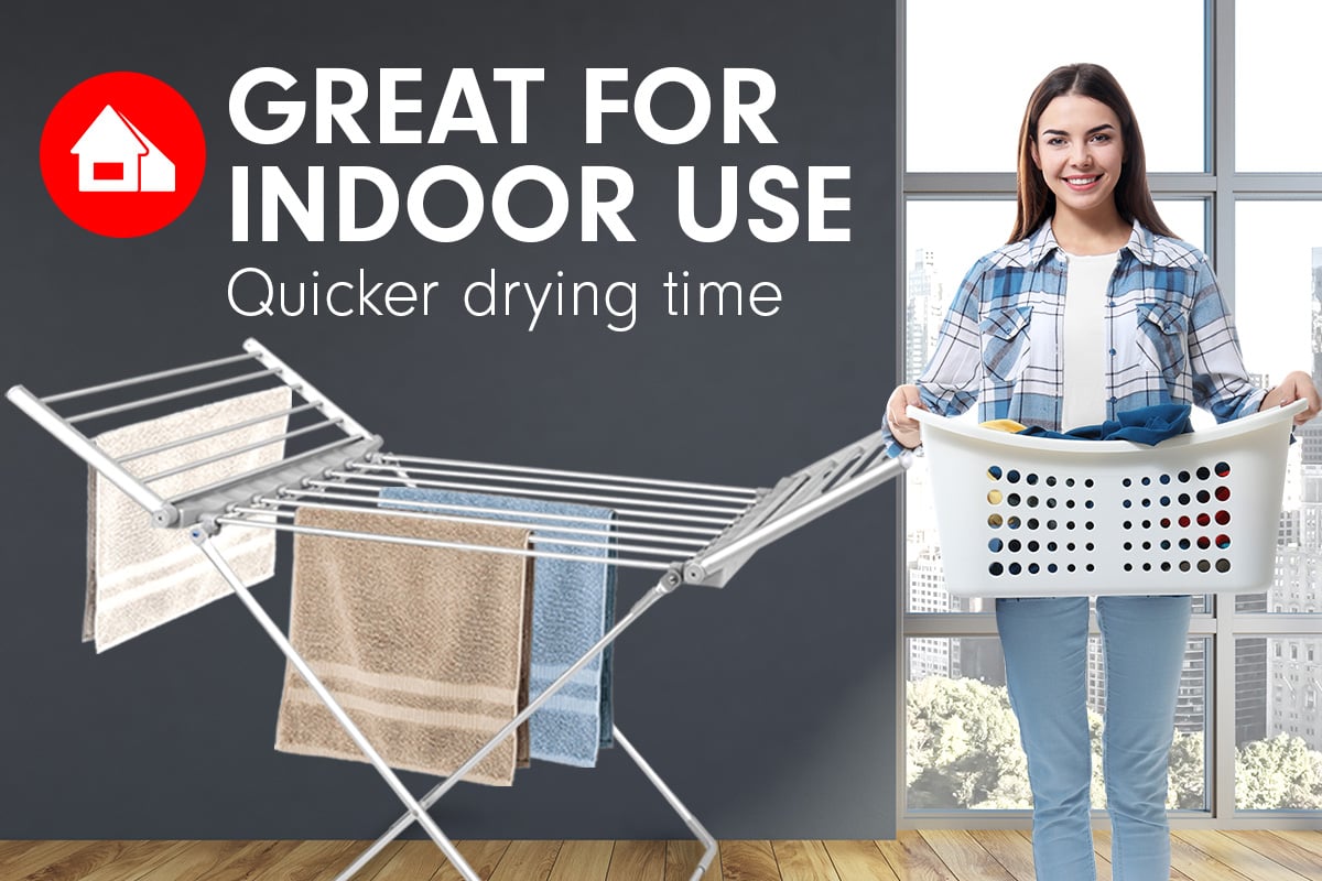 Heated Towel and Clothes Dryer Rack