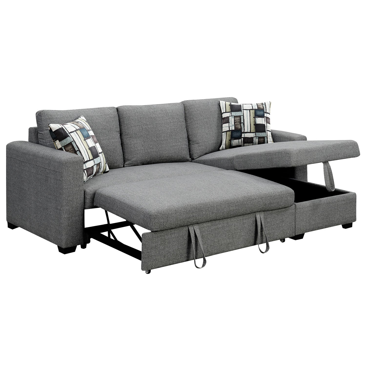 Sarantino Fontana Grey Sofa Bed with Chaise