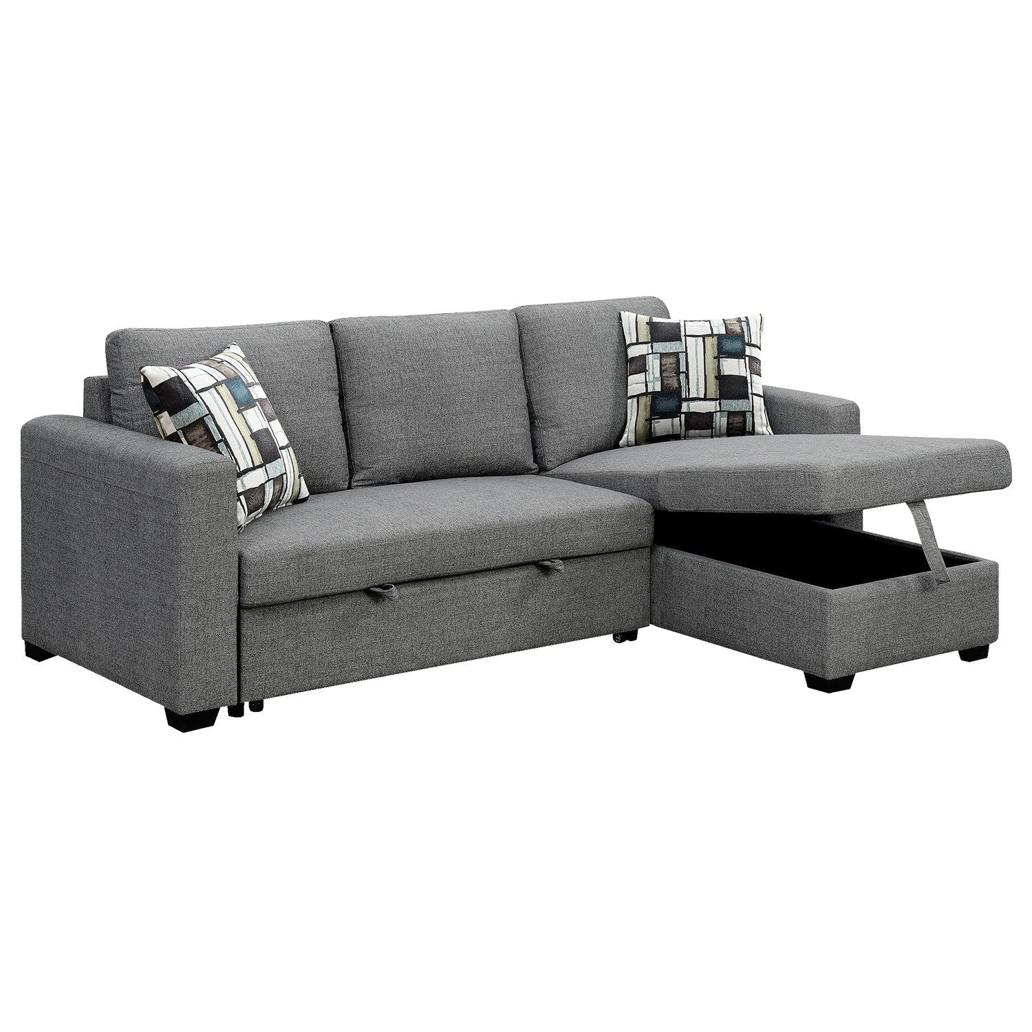Sarantino Fontana Grey Sofa Bed with Chaise