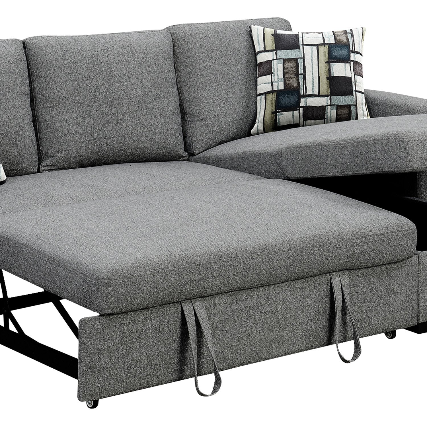 Sarantino Fontana Grey Sofa Bed with Chaise