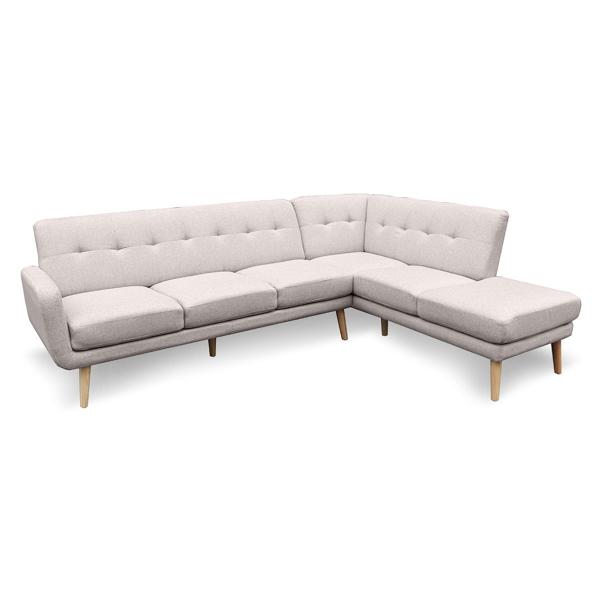 Sarantino Light Grey Faux Linen Corner Sofa