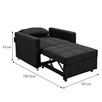 Sarantino Suri 3-in-1 Convertible Sofa Chair Bed Lounger