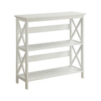 Sarantino Lucas Modern 3-Tier Bookshelf in White