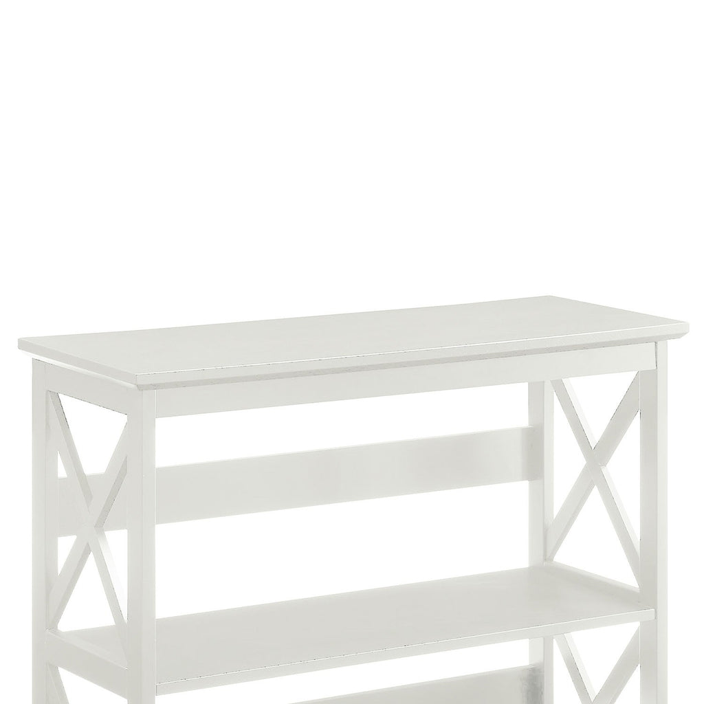 Sarantino Lucas Modern 3-Tier Bookshelf in White