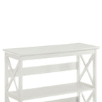Sarantino Lucas Modern 3-Tier Bookshelf in White