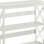 Sarantino Lucas Modern 3-Tier Bookshelf in White