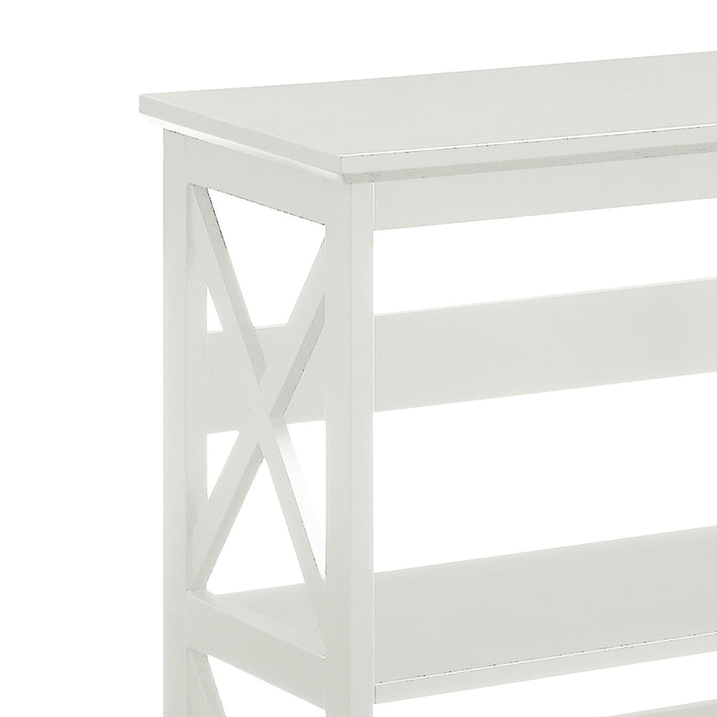 Sarantino Lucas Modern 3-Tier Bookshelf in White