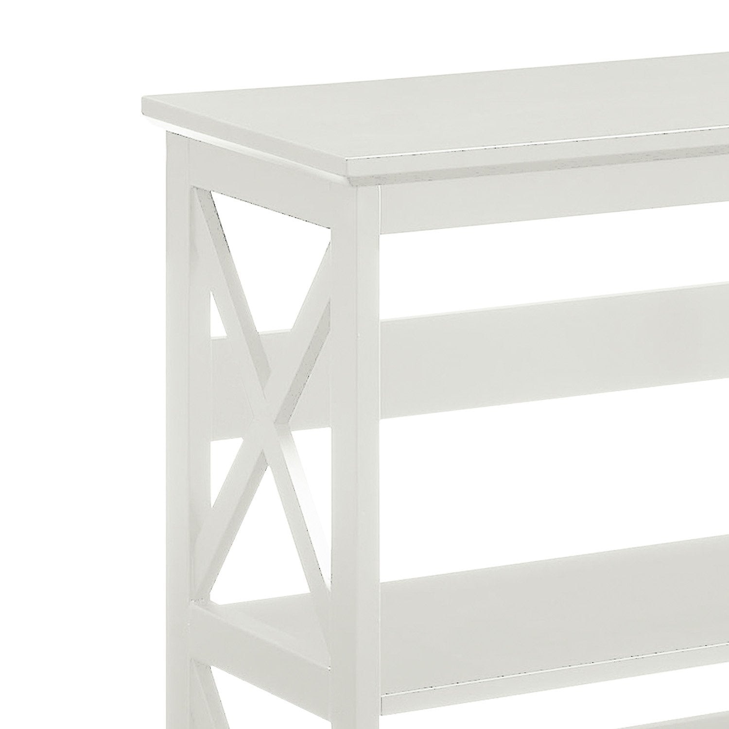 Sarantino Lucas Modern 3-Tier Bookshelf in White