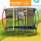 Kahuna 8ft x 11ft Rainbow Trampoline with Basketball Hoop