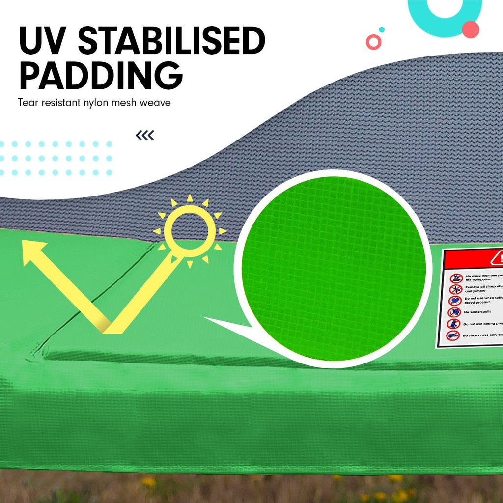 Kahuna 8ft x 11ft Rainbow Trampoline with Basketball Hoop