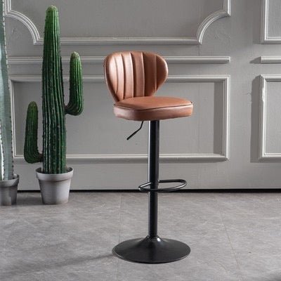 Sleek Adjustable PU Leather Swivel Bar Stools
