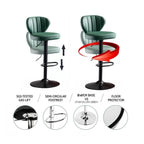 Sleek Adjustable PU Leather Swivel Bar Stools