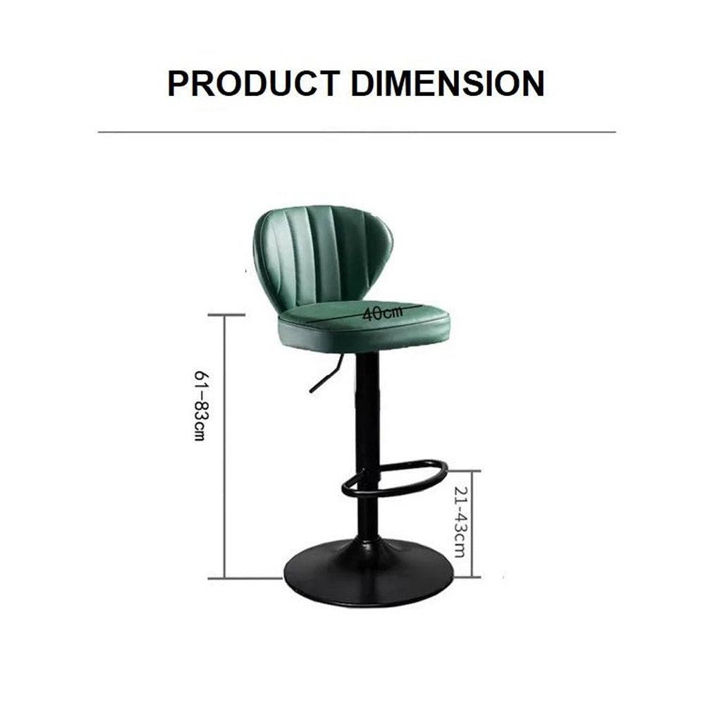 Sleek Adjustable PU Leather Swivel Bar Stools