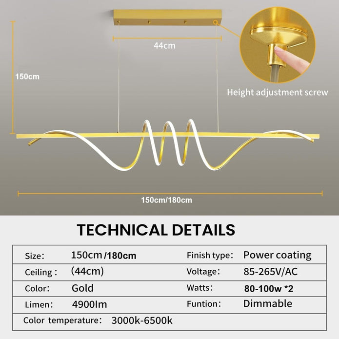BAMDECOR A202 Modern Dimmable LED Pendant Light