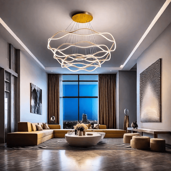 BAMDECOR A212/3 Modern Wavy Aluminum Light Fixture