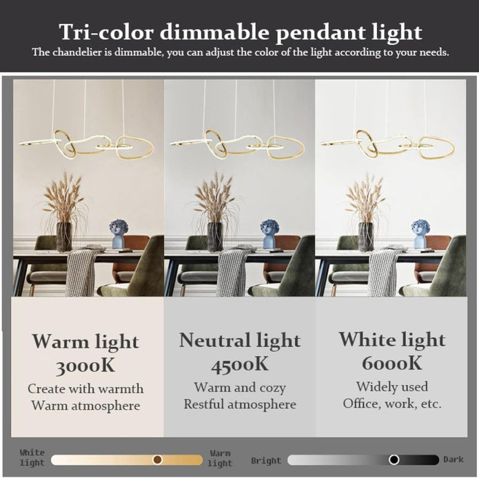 BAMDECOR Nordic Minimalist Adjustable LED Pendant Light