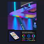 Z-Shaped Professional Gaming Desk with RGB Lighting