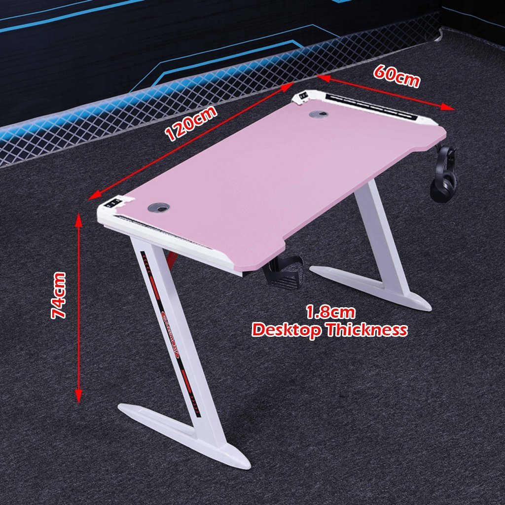 120cm RGB Gaming Desk with K-Shaped Legs