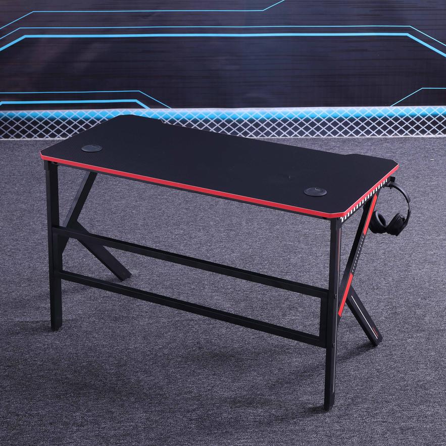 K-Shaped Gaming Desk with RGB Lighting