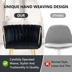 Modern Hand-Woven Velvet Dining Accent Chair