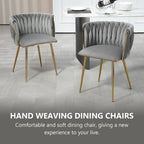 Modern Hand-Woven Velvet Dining Accent Chair