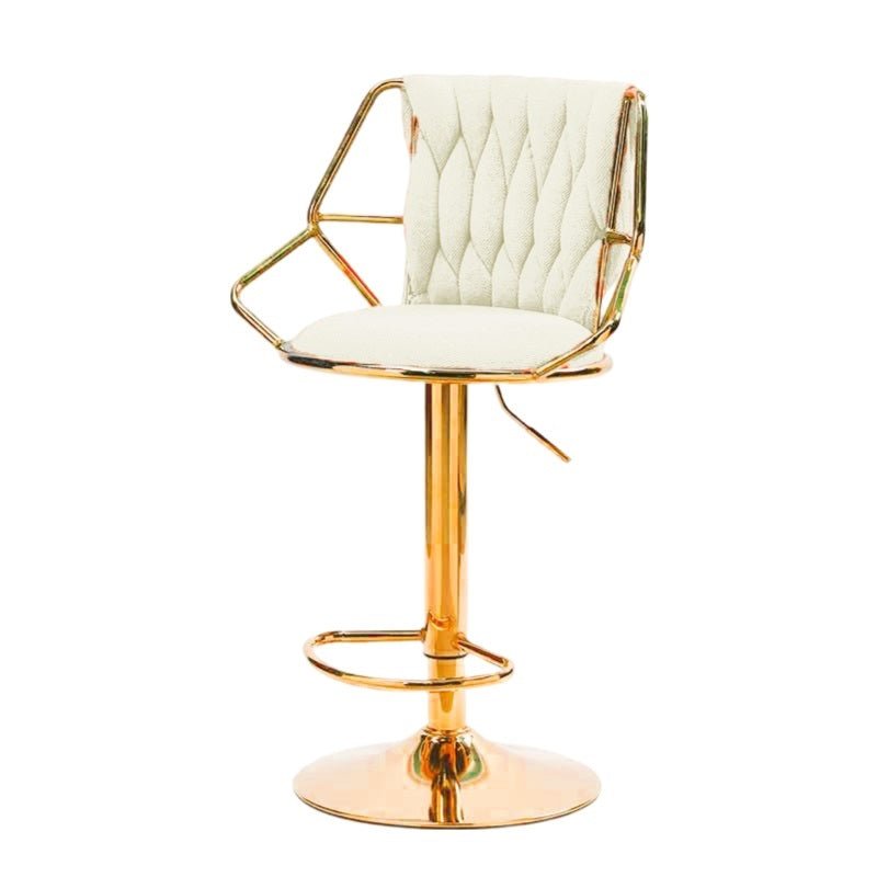 Elegant Velvet Barstools with Golden Base