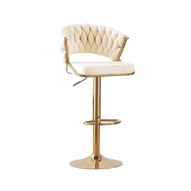 Elegant Velvet Padded Golden Base Barstools