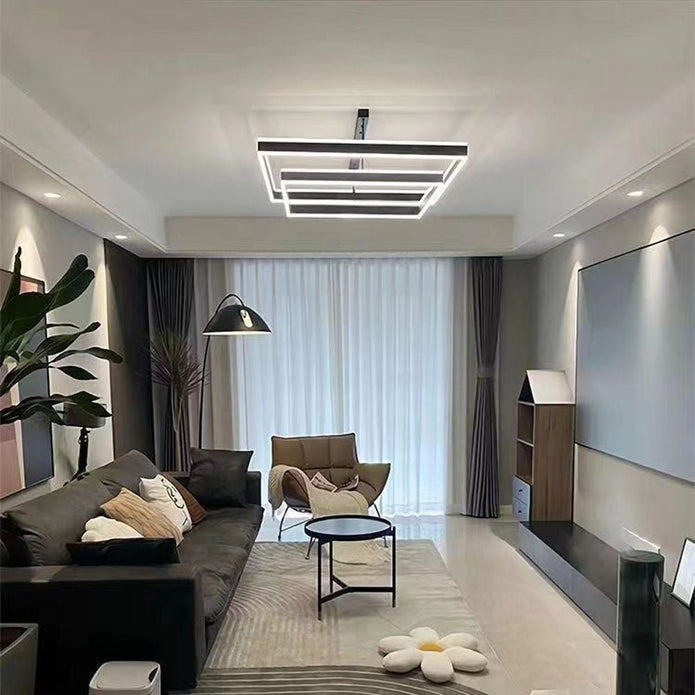 Modern Adjustable LED Square Pendant Chandelier