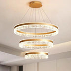 Gold 3-Ring Luxury LED Pendant Chandelier
