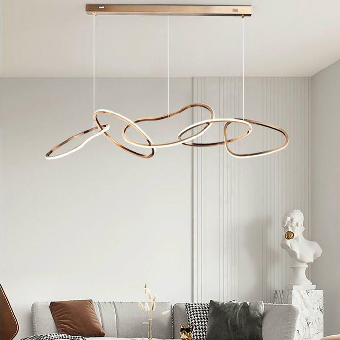 Nordic Minimalist Rose Gold LED Pendant Chandelier