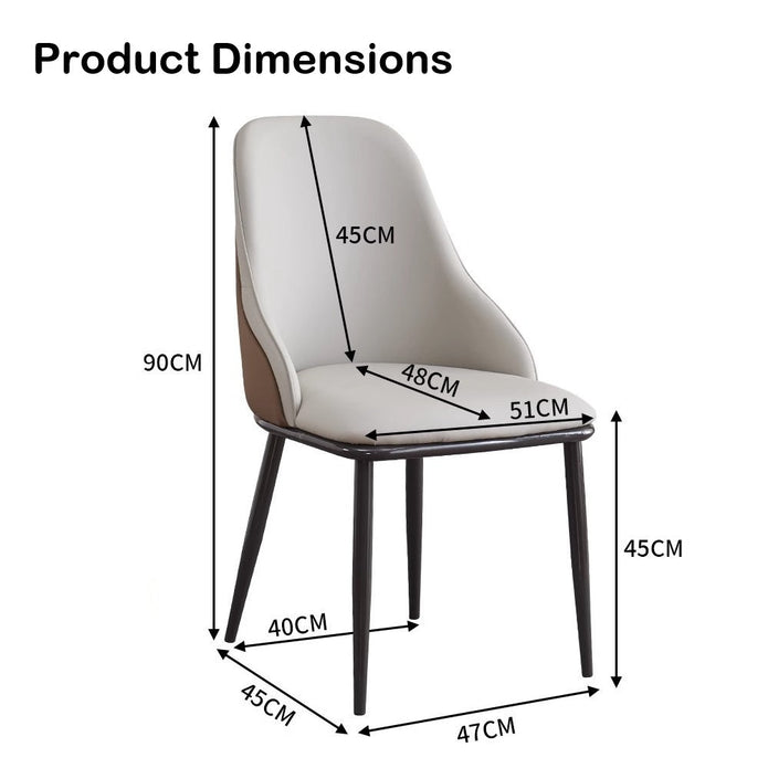 Modern Upholstered Leather Dining Chair Set