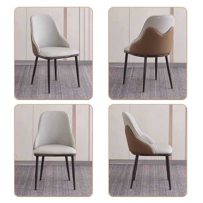 Modern Upholstered Leather Dining Chair Set