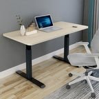 Height Adjustable 120cm Standing Desk - Grey & Birch