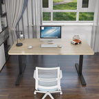Height Adjustable 120cm Standing Desk - Grey & Birch