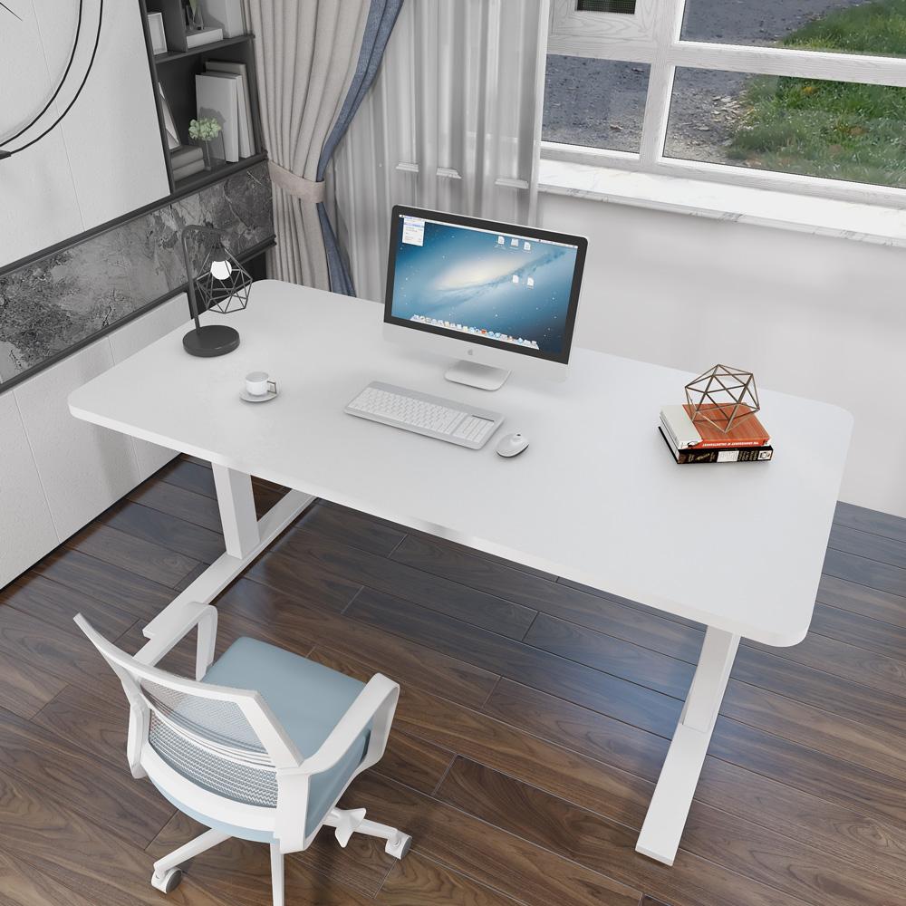 Height Adjustable 120cm Standing Desk - Grey & Birch