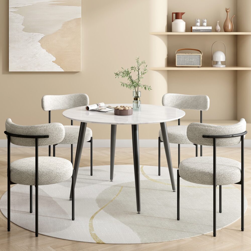 Elegant Round Marbling Dining Table